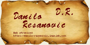 Danilo Resanović vizit kartica